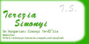 terezia simonyi business card